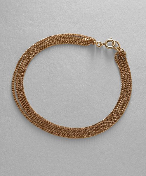 COCOSHNIK（ココシュニック）の「シルバー カーブチェーン レイヤード ブレスレット GP（ブレスレット・レディース・クリア・17）」の5枚目の写真