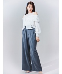 SNIDEL | 【WEB限定サイズあり】ウエストデザインワイドパンツ(その他パンツ)