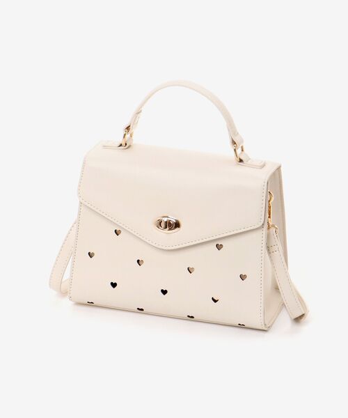 MAJESTIC LEGON(マジェスティックレゴン)の「manyハートハンドバッグ(ハンドバッグ・レディース・アイボリー/ブラック/グレイッシュベージュ・FREE)」の4枚目の写真