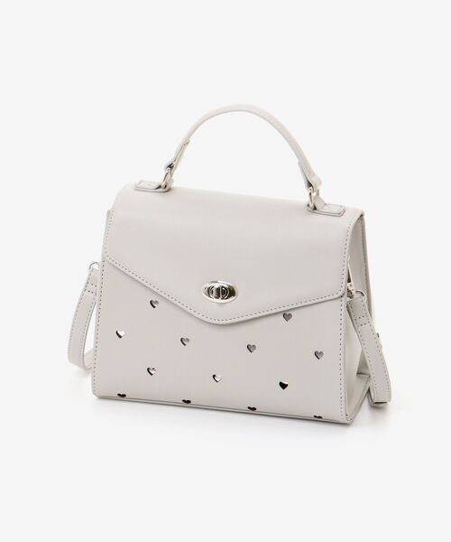 MAJESTIC LEGON(マジェスティックレゴン)の「manyハートハンドバッグ(ハンドバッグ・レディース・アイボリー/ブラック/グレイッシュベージュ・FREE)」の5枚目の写真