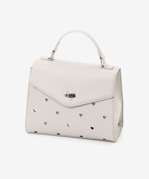 MAJESTIC LEGON(マジェスティックレゴン)の「manyハートハンドバッグ(ハンドバッグ・レディース・アイボリー/ブラック/グレイッシュベージュ・FREE)」の7枚目の写真