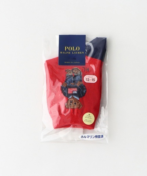 POLO RALPH LAUREN(ポロ ラルフ ローレン)の「POLO RALPH LAUREN アメリカーナベア キッズソックス 04835745/04863745(ソックス/靴下・キッズ・ネイビー/レッド系その他/ホワイト・22-24cm/19-21cm/13-15cm/16-18cm)」の4枚目の写真