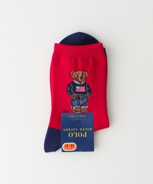 POLO RALPH LAUREN(ポロ ラルフ ローレン)の「POLO RALPH LAUREN アメリカーナベア キッズソックス 04835745/04863745(ソックス/靴下・キッズ・ネイビー/レッド系その他/ホワイト・22-24cm/19-21cm/13-15cm/16-18cm)」の6枚目の写真