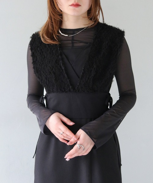 CLEIO（クレイオ）の「【CLEIO】サイドレースアップジャガードビスチェ（ベスト・レディース・ブラック/アイボリー・FREE）」の19枚目の写真