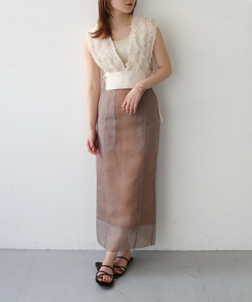 CLEIO（クレイオ）の「【CLEIO】サイドレースアップジャガードビスチェ（ベスト・レディース・ブラック/アイボリー・FREE）」の12枚目の写真