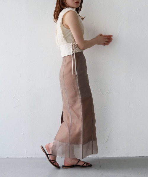 CLEIO（クレイオ）の「【CLEIO】サイドレースアップジャガードビスチェ（ベスト・レディース・ブラック/アイボリー・FREE）」の13枚目の写真