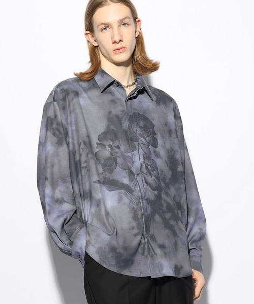 HARE（ハレ）の「ブラーフロントプリントシャツ(HARE)（シャツ/ブラウス・メンズ・ブラック/イエロー/ブルー・FREE）」の2枚目の写真