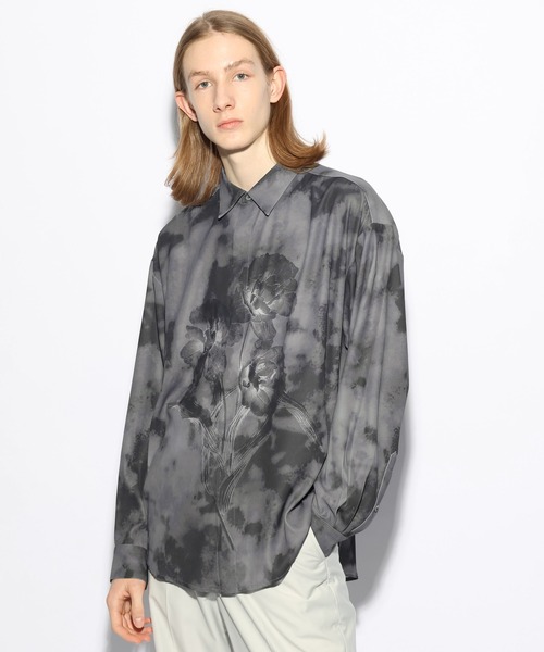 HARE（ハレ）の「ブラーフロントプリントシャツ(HARE)（シャツ/ブラウス・メンズ・ブラック/イエロー/ブルー・FREE）」の6枚目の写真