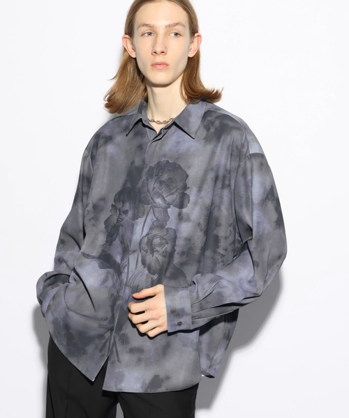 HARE（ハレ）の「ブラーフロントプリントシャツ(HARE)（シャツ/ブラウス・メンズ・ブラック/イエロー/ブルー・FREE）」の12枚目の写真