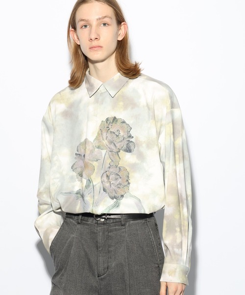 HARE（ハレ）の「ブラーフロントプリントシャツ(HARE)（シャツ/ブラウス・メンズ・ブラック/イエロー/ブルー・FREE）」の9枚目の写真