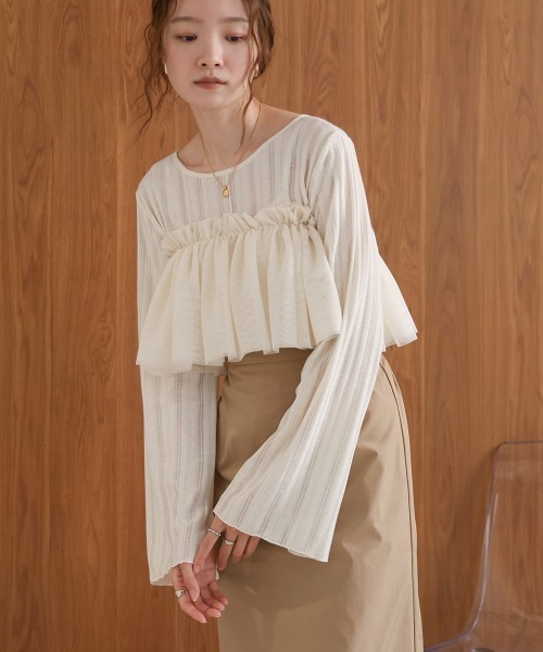 Bab（バブ）の「チュールフリルカラー（付け襟・レディース・ブラック/ホワイト系その他・ONESIZE）」の7枚目の写真