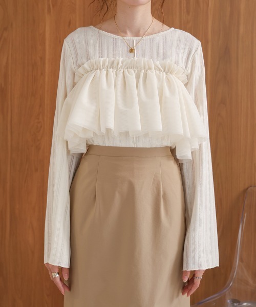 Bab（バブ）の「チュールフリルカラー（付け襟・レディース・ブラック/ホワイト系その他・ONESIZE）」の13枚目の写真