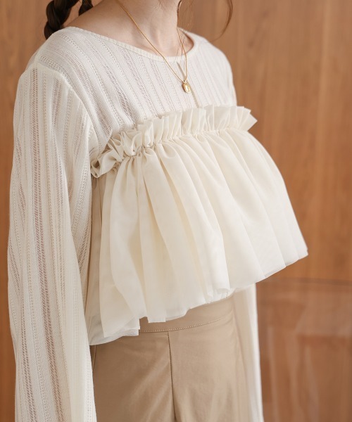 Bab（バブ）の「チュールフリルカラー（付け襟・レディース・ブラック/ホワイト系その他・ONESIZE）」の14枚目の写真