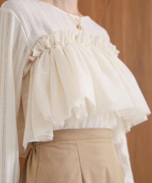 Bab（バブ）の「チュールフリルカラー（付け襟・レディース・ブラック/ホワイト系その他・ONESIZE）」の18枚目の写真