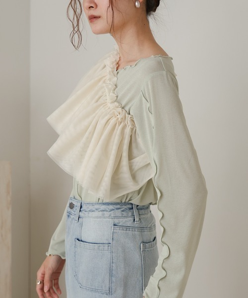 Bab（バブ）の「チュールフリルカラー（付け襟・レディース・ブラック/ホワイト系その他・ONESIZE）」の19枚目の写真