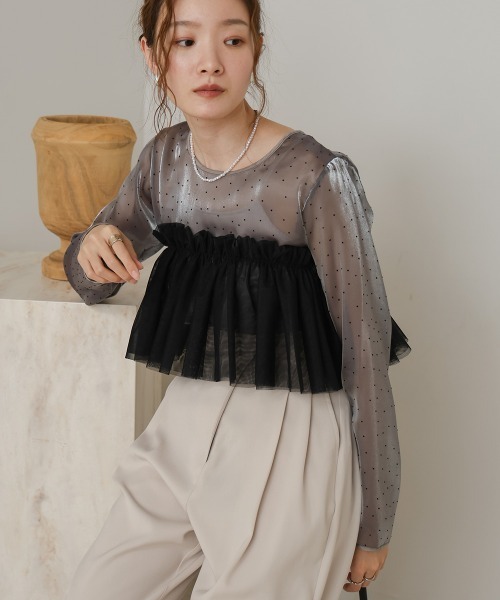 Bab（バブ）の「チュールフリルカラー（付け襟・レディース・ブラック/ホワイト系その他・ONESIZE）」の22枚目の写真