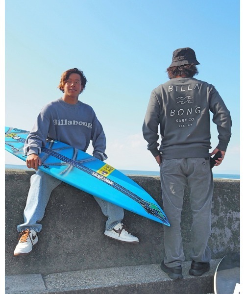 BILLABONG（ビラボン）の「BILLABONG メンズ CREW KNIT セーター 【2024年春夏モデル】/ビラボンロゴニット（ニット/セーター・メンズ・インディゴブルー/チャコールグレー/ピンク・MEDIUM/LARGE）」の4枚目の写真