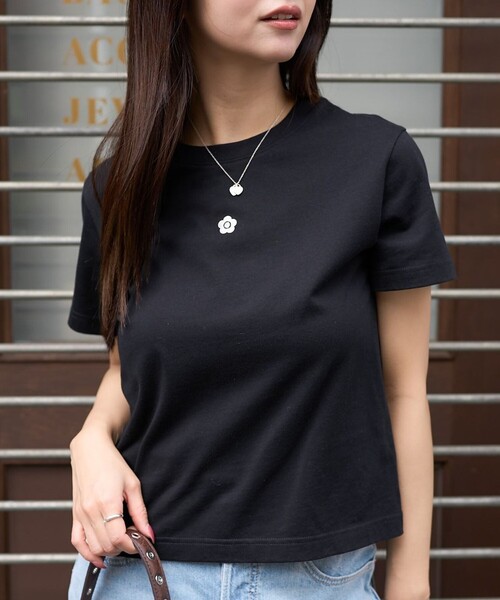 MARY QUANT × PUBLUX/ ワンポイント刺繍ロゴスウェットブラック MARY QUANT × PUBLUX/マリークワント ワンポイント刺繍ロゴ