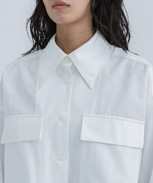 STUDIOUS(ステュディオス)の「【STUDIOUS/ステュディオス】コットンオーバーシャツ(シャツ/ブラウス・レディース・サックスブルー/ホワイト・FREE)」の7枚目の写真