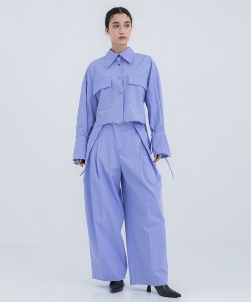 STUDIOUS(ステュディオス)の「【STUDIOUS/ステュディオス】コットンオーバーシャツ(シャツ/ブラウス・レディース・サックスブルー/ホワイト・FREE)」の12枚目の写真