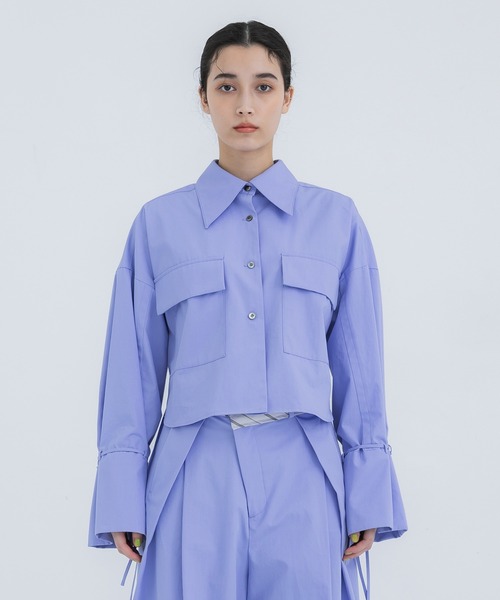 STUDIOUS(ステュディオス)の「【STUDIOUS/ステュディオス】コットンオーバーシャツ(シャツ/ブラウス・レディース・サックスブルー/ホワイト・FREE)」の14枚目の写真