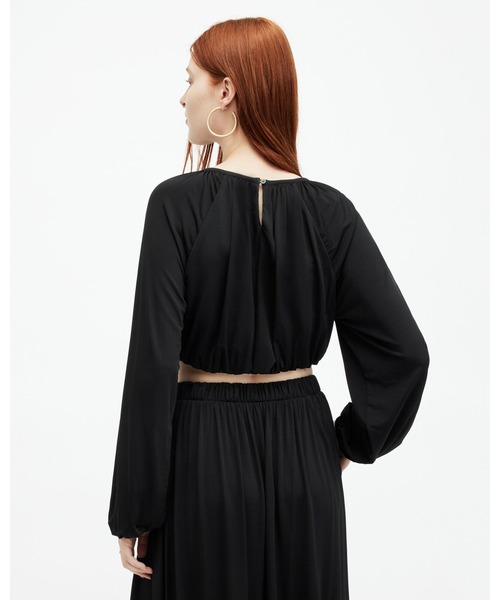 ALLSAINTS（オールセインツ）の「CASANDRA DRAPED CROPPED TOP | CASANDRA ドレープ クロップド トップ（その他トップス・レディース・ブラック・4/6/8/10/2）」の8枚目の写真