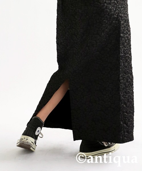 antiqua(アンティカ)の「ジャガードジャンパースカート(ワンピース・キッズ・ブラック・160/150/140)」の6枚目の写真