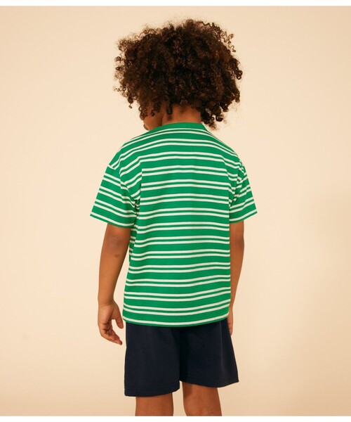 PETIT BATEAU(プチバトー)の「ボーダー半袖Tシャツ(Tシャツ/カットソー・キッズ・ブラウン系その他/グリーン系その他・8YEAR/12YEAR/10YEAR/6YEAR)」の3枚目の写真