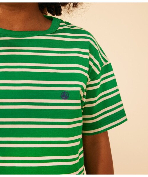 PETIT BATEAU(プチバトー)の「ボーダー半袖Tシャツ(Tシャツ/カットソー・キッズ・ブラウン系その他/グリーン系その他・8YEAR/12YEAR/10YEAR/6YEAR)」の4枚目の写真