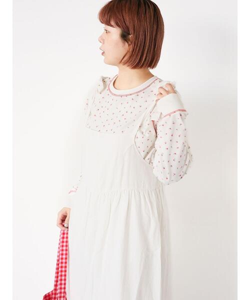 ehka sopo（エヘカソポ）の「肩リボンキャミワンピース（ワンピース・レディース・ブラック/オフホワイト/グリーン・F）」の21枚目の写真