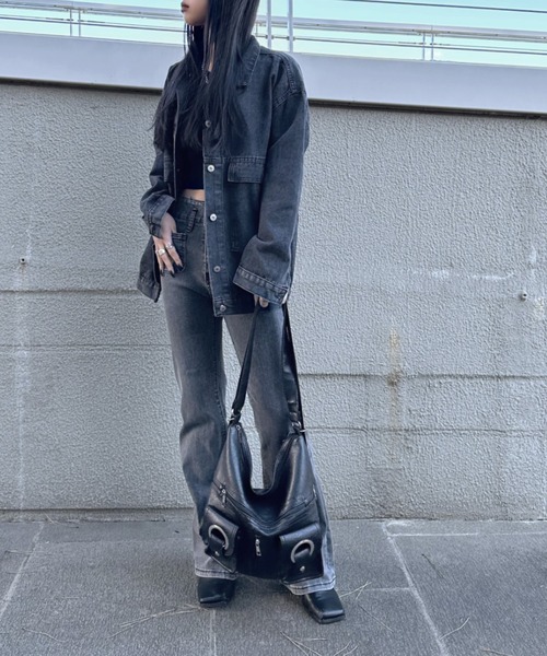 LVEU.(ラブユ.)の「【LVEU.】ストレッチフレアデニムパンツ / ボトムス パンツ デニム ダブルボタン ポケット タイト フレア ブーツカット 色落ち ヴィンテージ ブラック グレー インディゴ ブルー(デニムパンツ・レディース・ブラック/グレー/ブルー・FREE)」の15枚目の写真