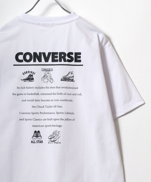 CONVERSE(コンバース)の「CONVERSE/コンバース ワンポイントロゴ 刺繍 フロント バックプリント ポケット付 クルーネック半袖テックTシャツ レディース メンズ(Tシャツ/カットソー・レディース・ホワイト/ベージュ/ブルーグレー/ホワイト系その他/ブルー系その他/オレンジ系その他/ホワイト系その他2/ブルー系その他2/ブラック系その他4/ブラック系その他5/ブラック系その他2/ホワイト系その他5/ホワイト系その他6/ブラック系その他3・M/L/LL)」の5枚目の写真