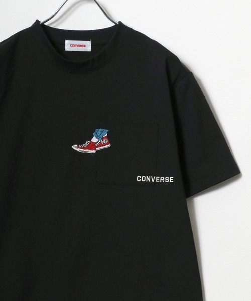 CONVERSE(コンバース)の「CONVERSE/コンバース ワンポイントロゴ 刺繍 フロント バックプリント ポケット付 クルーネック半袖テックTシャツ レディース メンズ(Tシャツ/カットソー・レディース・ホワイト/ベージュ/ブルーグレー/ホワイト系その他/ブルー系その他/オレンジ系その他/ホワイト系その他2/ブルー系その他2/ブラック系その他4/ブラック系その他5/ブラック系その他2/ホワイト系その他5/ホワイト系その他6/ブラック系その他3・M/L/LL)」の6枚目の写真