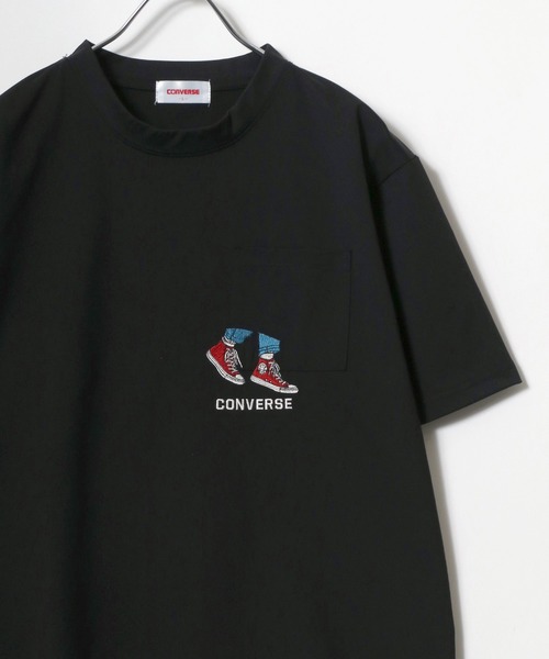 CONVERSE(コンバース)の「CONVERSE/コンバース ワンポイントロゴ 刺繍 フロント バックプリント ポケット付 クルーネック半袖テックTシャツ レディース メンズ(Tシャツ/カットソー・レディース・ホワイト/ベージュ/ブルーグレー/ホワイト系その他/ブルー系その他/オレンジ系その他/ホワイト系その他2/ブルー系その他2/ブラック系その他4/ブラック系その他5/ブラック系その他2/ホワイト系その他5/ホワイト系その他6/ブラック系その他3・M/L/LL)」の7枚目の写真