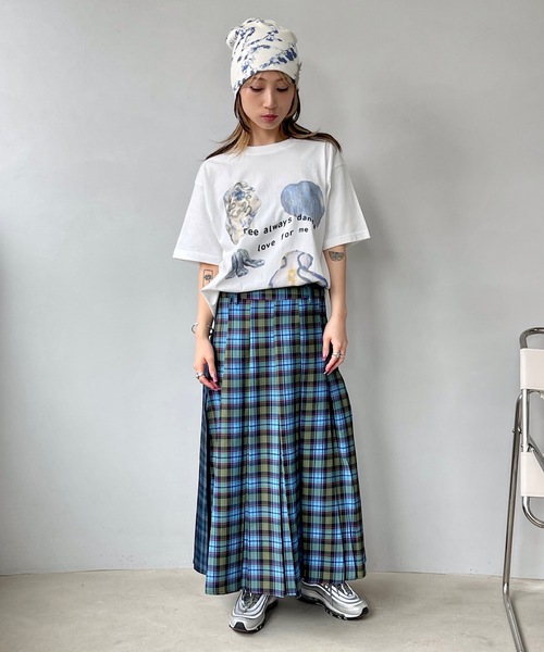 SANSeLF（サンセルフ）の「スイッチング チェックスカート【SANSeLF】sanw24s014（スカート・レディース・ブルー・FREE）」の9枚目の写真