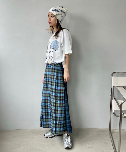 SANSeLF（サンセルフ）の「スイッチング チェックスカート【SANSeLF】sanw24s014（スカート・レディース・ブルー・FREE）」の10枚目の写真