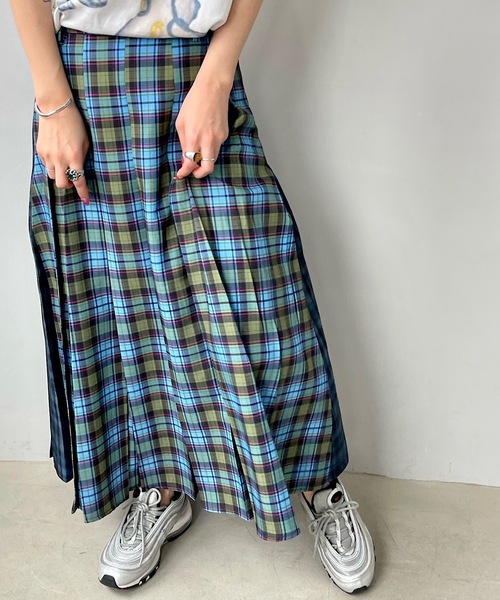 SANSeLF（サンセルフ）の「スイッチング チェックスカート【SANSeLF】sanw24s014（スカート・レディース・ブルー・FREE）」の11枚目の写真