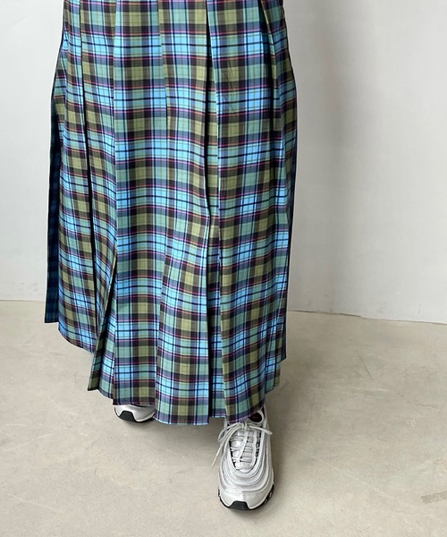 SANSeLF（サンセルフ）の「スイッチング チェックスカート【SANSeLF】sanw24s014（スカート・レディース・ブルー・FREE）」の14枚目の写真