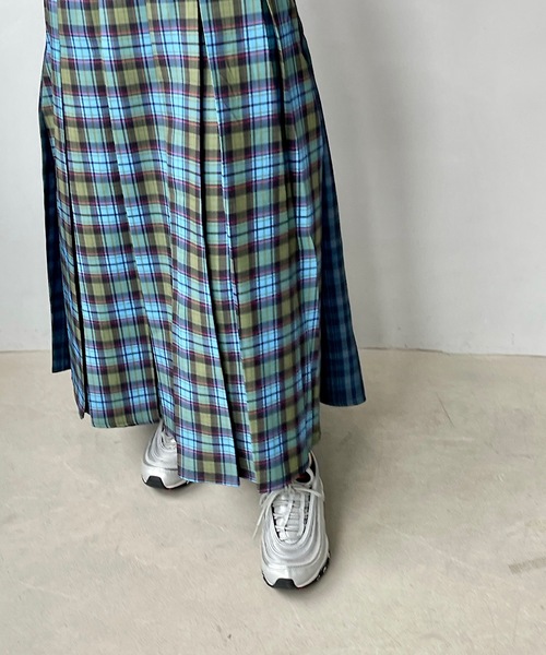 SANSeLF（サンセルフ）の「スイッチング チェックスカート【SANSeLF】sanw24s014（スカート・レディース・ブルー・FREE）」の15枚目の写真