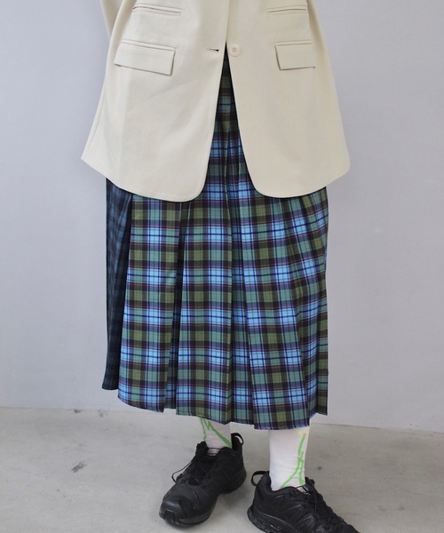 SANSeLF（サンセルフ）の「スイッチング チェックスカート【SANSeLF】sanw24s014（スカート・レディース・ブルー・FREE）」の22枚目の写真