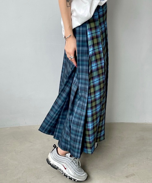 SANSeLF（サンセルフ）の「スイッチング チェックスカート【SANSeLF】sanw24s014（スカート・レディース・ブルー・FREE）」の16枚目の写真