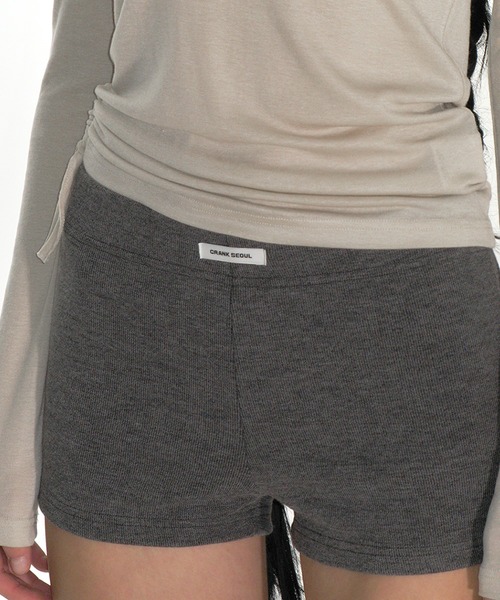 パンツ CRANK  Ribbed micro shorts_Charcoal CRANK（クランク）の「RIBBED MICROSHORTS（その他パンツ）」 - WEAR