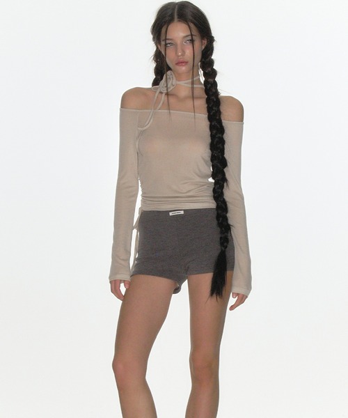 CRANK（クランク）の「RIBBED MICROSHORTS（その他パンツ・レディース・ブラック/カーキ/チャコールグレー・FREE）」の15枚目の写真