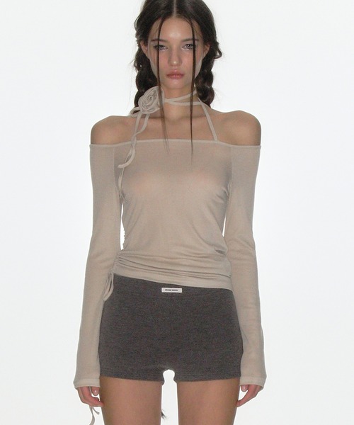 CRANK（クランク）の「RIBBED MICROSHORTS（その他パンツ・レディース・ブラック/カーキ/チャコールグレー・FREE）」の16枚目の写真