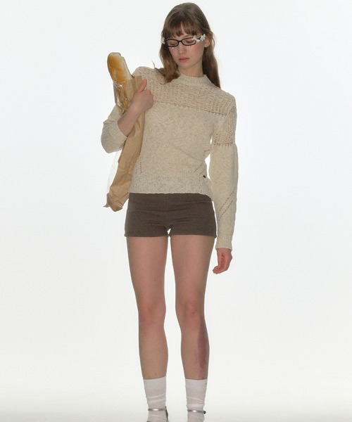 CRANK（クランク）の「RIBBED MICROSHORTS（その他パンツ・レディース・ブラック/カーキ/チャコールグレー・FREE）」の4枚目の写真