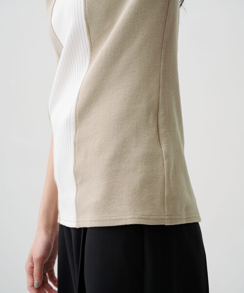 tシャツ スクエアカットアウトリブカットソー｜細見え/ウォッシャブル/半袖/夏服 レディース UNITED TOKYO（ユナイテッドトウキョウ）の「スクエアカット