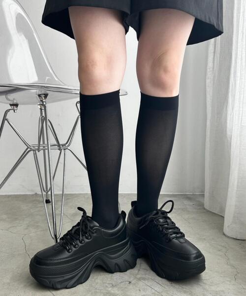 WEGO（ウィゴー）の「WEGO/シアーハイソックス（ソックス/靴下・レディース・ホワイト/ブラック/その他1/その他2・23-25cm）」の4枚目の写真