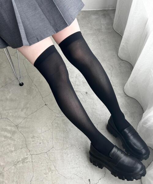 WEGO（ウィゴー）の「WEGO/シアーハイソックス（ソックス/靴下・レディース・ホワイト/ブラック/その他1/その他2・23-25cm）」の8枚目の写真