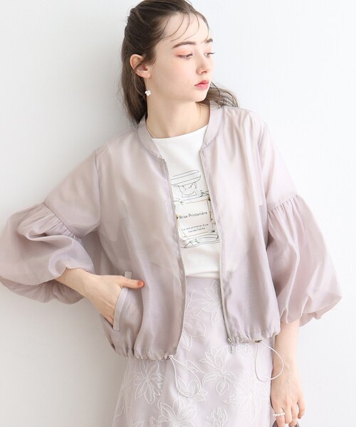 couture brooch(クチュールブローチ)の「◆【ロングシーズン対応/うす軽アウター】袖バルーンブルゾン(ブルゾン・レディース・ライトグレー/サンドベージュ/ブラック・38/42)」の3枚目の写真