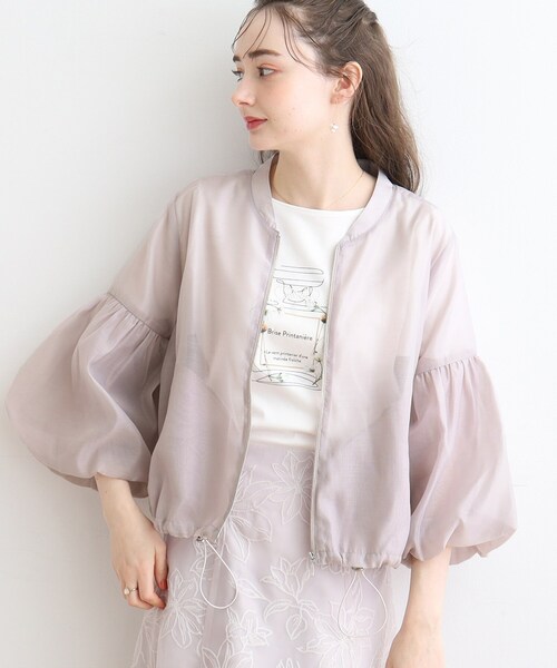 couture brooch(クチュールブローチ)の「◆【ロングシーズン対応/うす軽アウター】袖バルーンブルゾン(ブルゾン・レディース・ライトグレー/サンドベージュ/ブラック・38/42)」の6枚目の写真